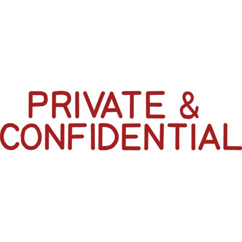 Shiny Pre Inked Stamp Private  Confidential Red